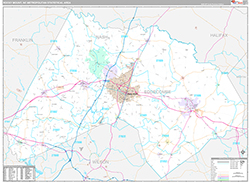Rocky Mount Metro Area Wall Map Premium Style 2026